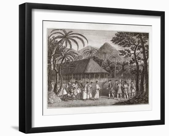 Captain Wallace And Tahitians, 1767-Middle Temple Library-Framed Photographic Print