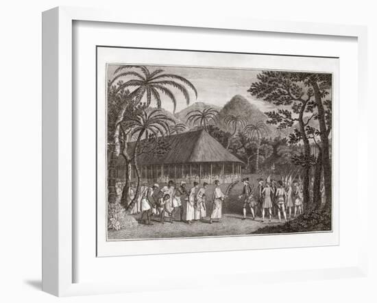 Captain Wallace And Tahitians, 1767-Middle Temple Library-Framed Photographic Print