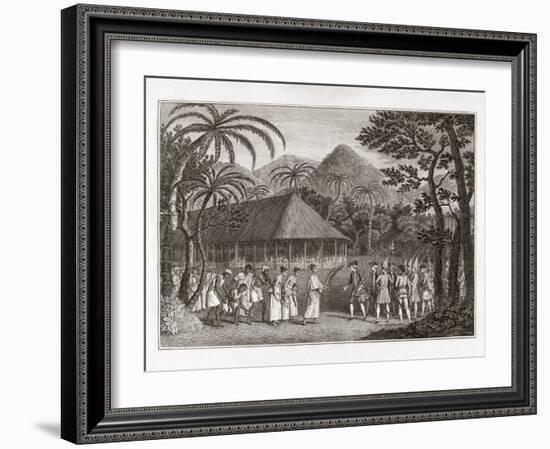 Captain Wallace And Tahitians, 1767-Middle Temple Library-Framed Photographic Print