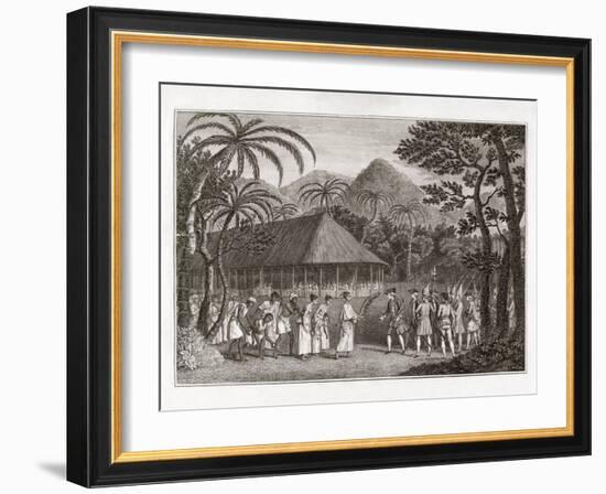 Captain Wallace And Tahitians, 1767-Middle Temple Library-Framed Photographic Print