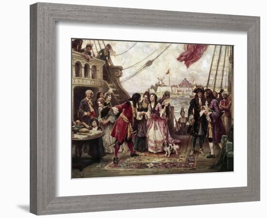 Captain William Kidd in New York Harbor-Jean Leon Gerome Ferris-Framed Giclee Print