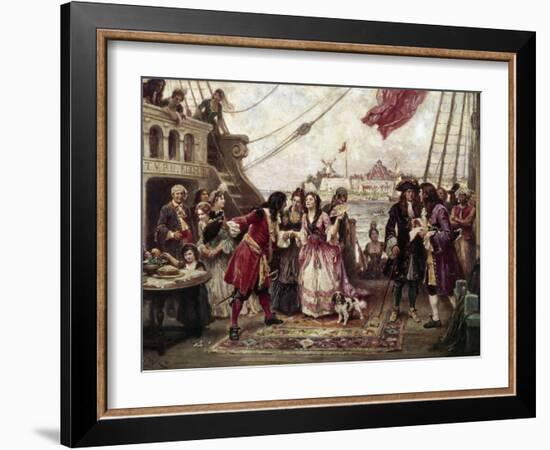 Captain William Kidd in New York Harbor-Jean Leon Gerome Ferris-Framed Giclee Print