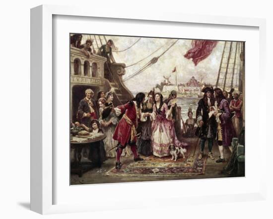 Captain William Kidd in New York Harbor-Jean Leon Gerome Ferris-Framed Giclee Print