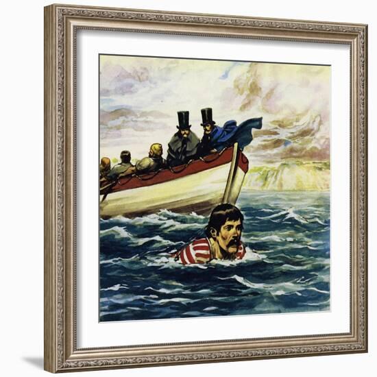 Captain William Webb Was the First Man to Swim the Channel-Alberto Salinas-Framed Giclee Print