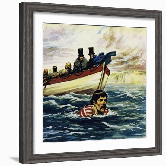 Captain William Webb Was the First Man to Swim the Channel-Alberto Salinas-Framed Giclee Print