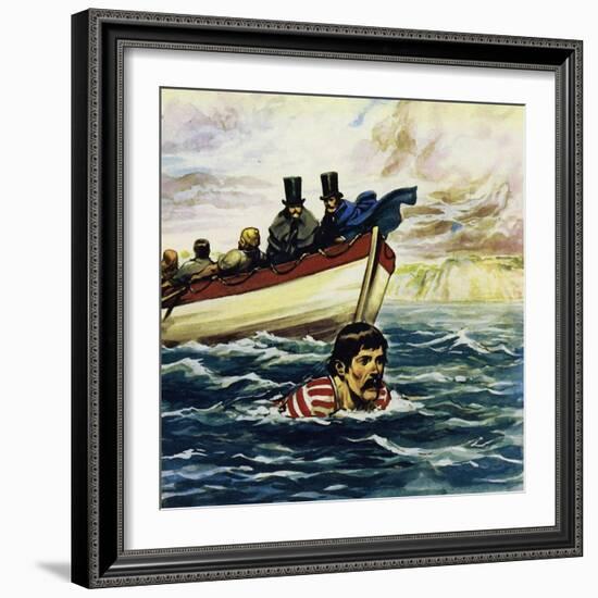 Captain William Webb Was the First Man to Swim the Channel-Alberto Salinas-Framed Giclee Print