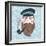 Captain with Pipe Vector Illustration-Maria Sem-Framed Art Print