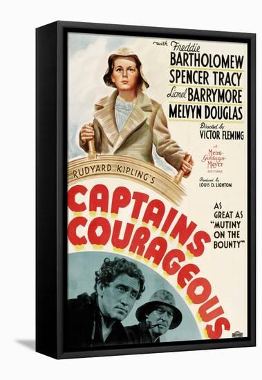 Captains Courageous, Freddie Bartholomew, Spencer Tracy, Lionel Barrymore, 1937-null-Framed Stretched Canvas