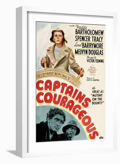 Captains Courageous, Freddie Bartholomew, Spencer Tracy, Lionel Barrymore, 1937-null-Framed Art Print