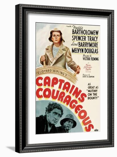 Captains Courageous, Freddie Bartholomew, Spencer Tracy, Lionel Barrymore, 1937-null-Framed Art Print