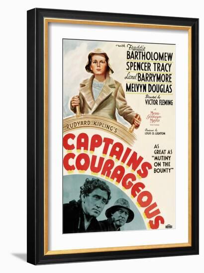Captains Courageous, Freddie Bartholomew, Spencer Tracy, Lionel Barrymore, 1937-null-Framed Art Print