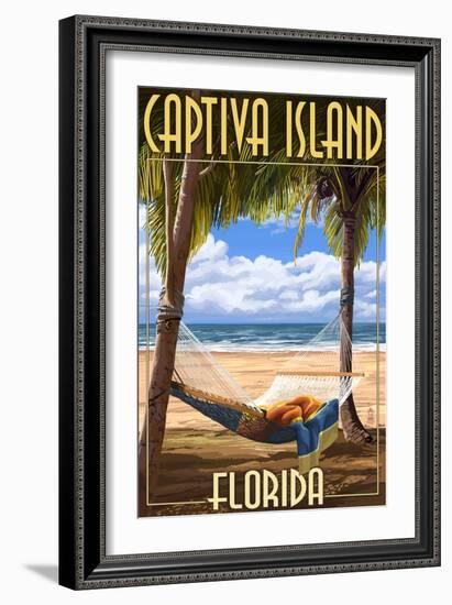 Captiva Island, Florida - Hammock Scene-Lantern Press-Framed Premium Giclee Print