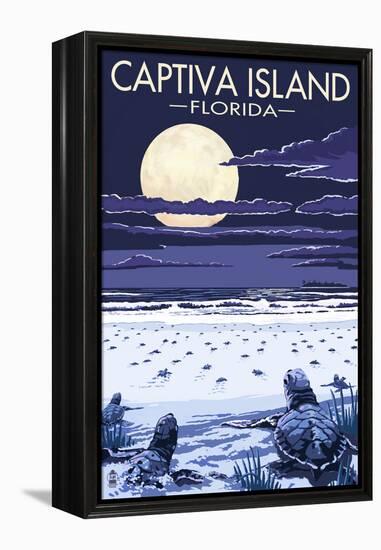 Captiva Island, Florida - Sea Turtles Hatching-Lantern Press-Framed Stretched Canvas