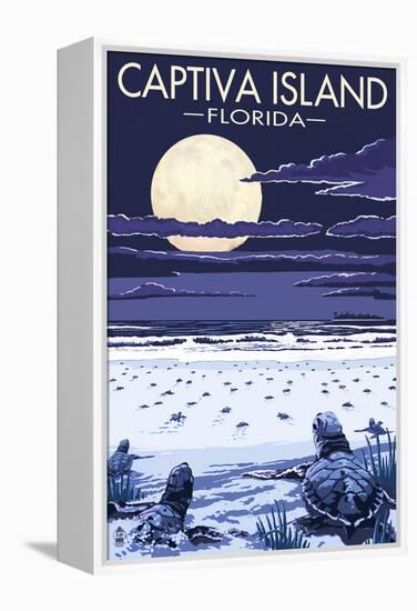 Captiva Island, Florida - Sea Turtles Hatching-Lantern Press-Framed Stretched Canvas