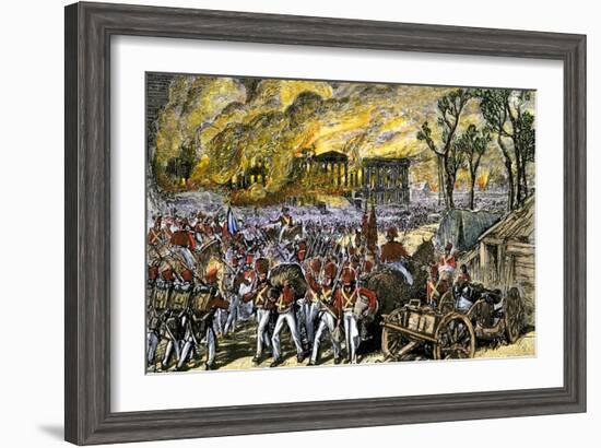 Capture and Burning of Washington D.C. by the British in 1814-null-Framed Giclee Print