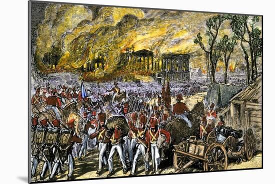 Capture and Burning of Washington D.C. by the British in 1814-null-Mounted Giclee Print