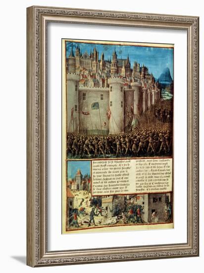 Capture and Sack of Antioch in 1098, First Crusade, French manuscript 15th century-null-Framed Giclee Print