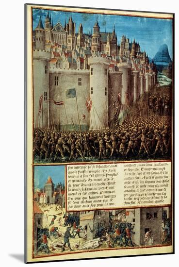 Capture and Sack of Antioch in 1098, First Crusade, French manuscript 15th century-null-Mounted Giclee Print