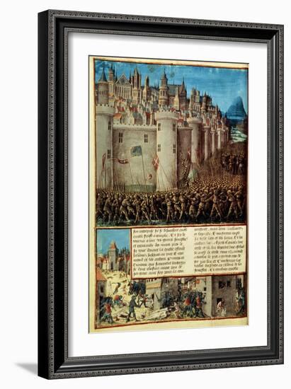 Capture and Sack of Antioch in 1098, First Crusade, French manuscript 15th century-null-Framed Giclee Print