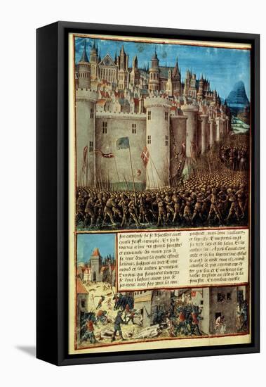 Capture and Sack of Antioch in 1098, First Crusade, French manuscript 15th century-null-Framed Premier Image Canvas