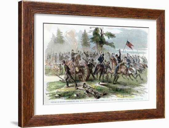 Capture of Confederate Guns, Near Culpeper, Virginia, American Civil War, 14 September 1863-Edwin Forbes-Framed Giclee Print