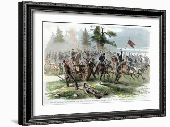 Capture of Confederate Guns, Near Culpeper, Virginia, American Civil War, 14 September 1863-Edwin Forbes-Framed Giclee Print