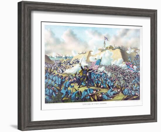 Capture of Fort Fisher, Pub. Kurz and Allison, 1890-null-Framed Giclee Print