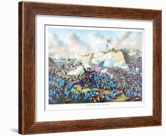 Capture of Fort Fisher, Pub. Kurz and Allison, 1890-null-Framed Giclee Print