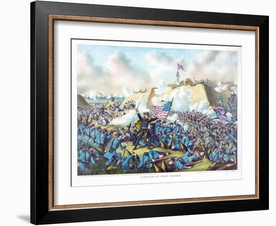 Capture of Fort Fisher, Pub. Kurz and Allison, 1890--Framed Giclee Print