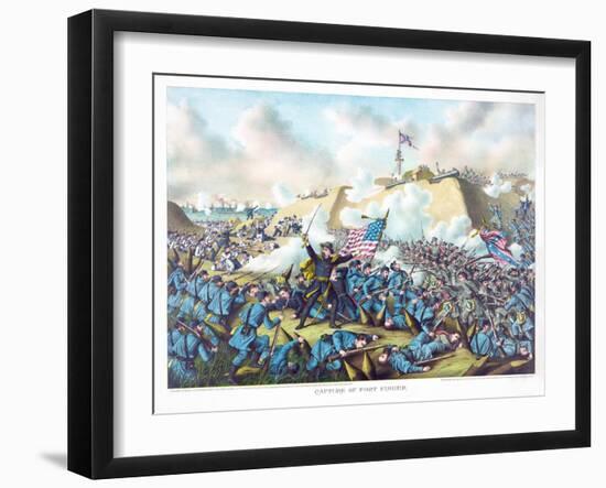 Capture of Fort Fisher, Pub. Kurz and Allison, 1890-null-Framed Giclee Print