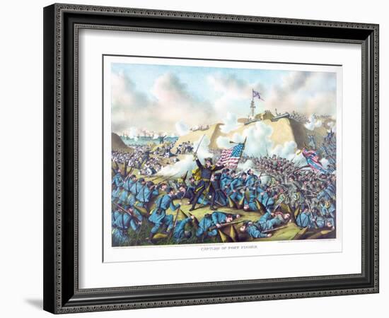 Capture of Fort Fisher, Pub. Kurz and Allison, 1890-null-Framed Giclee Print