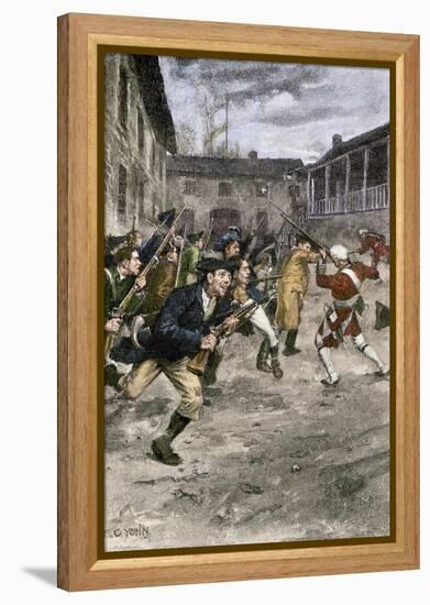 Capture of Fort Ticonderoga by Ethan Allen and the Green Mountain Boys, c.1775-null-Framed Premier Image Canvas