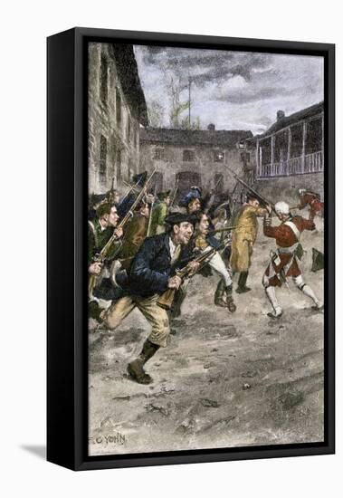 Capture of Fort Ticonderoga by Ethan Allen and the Green Mountain Boys, c.1775-null-Framed Premier Image Canvas