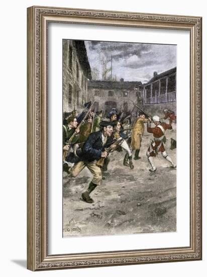 Capture of Fort Ticonderoga by Ethan Allen and the Green Mountain Boys, c.1775-null-Framed Giclee Print