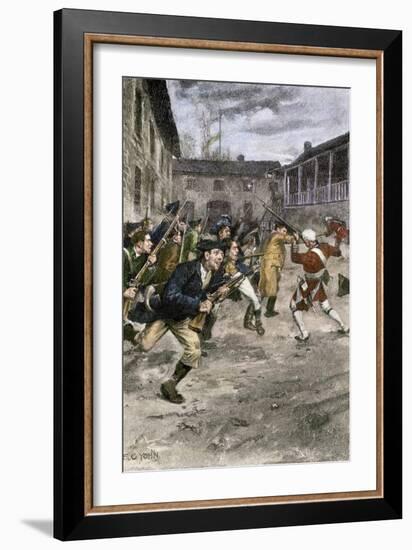 Capture of Fort Ticonderoga by Ethan Allen and the Green Mountain Boys, c.1775-null-Framed Giclee Print