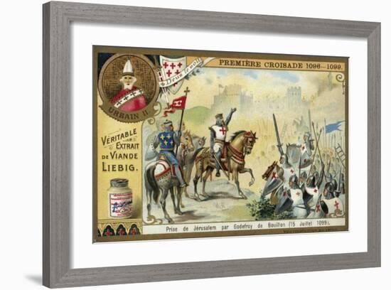 Capture of Jerusalem by Godfrey of Bouillon, First Crusade, 15 July 1099-null-Framed Giclee Print