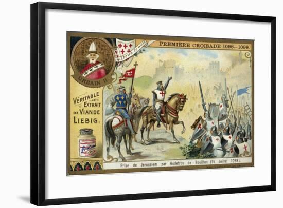 Capture of Jerusalem by Godfrey of Bouillon, First Crusade, 15 July 1099-null-Framed Giclee Print