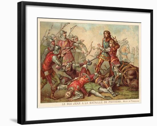 Capture of John II of France at the Battle of Poitiers, 1356-null-Framed Giclee Print