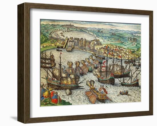 Capture of La Goulette and Tunis by Charles V, 1535-Franz Hogenberg-Framed Giclee Print