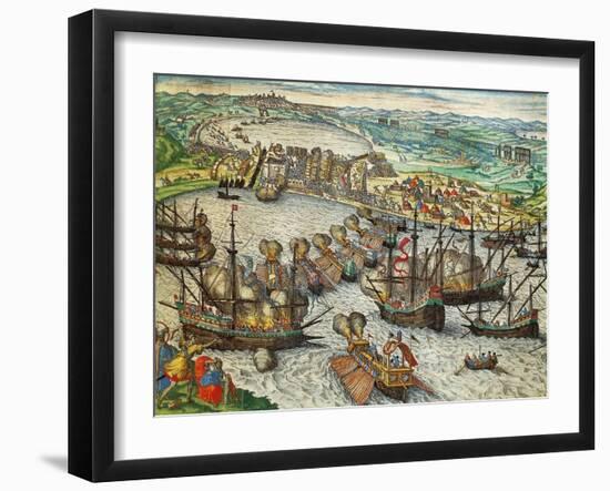 Capture of La Goulette and Tunis by Charles V, 1535-Franz Hogenberg-Framed Giclee Print