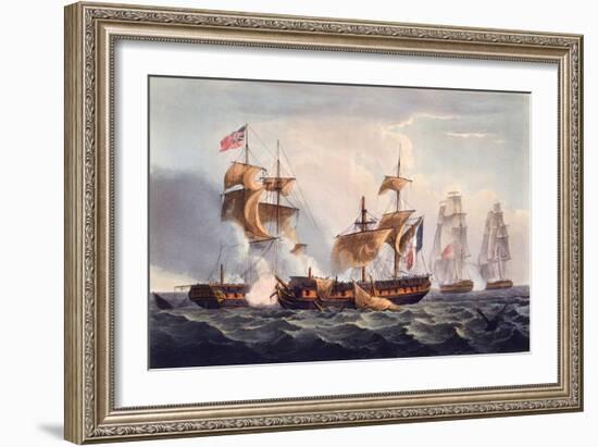 Capture of La Minerve, Print Made by Thomas Sutherland, from 'The Naval Achievements of Great…-Thomas Whitcombe-Framed Giclee Print