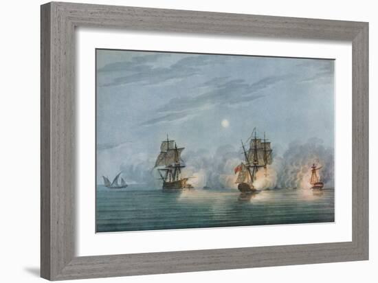 'Capture of the Badere-I-Zaffér', c1809-Nicholas Pocock-Framed Giclee Print