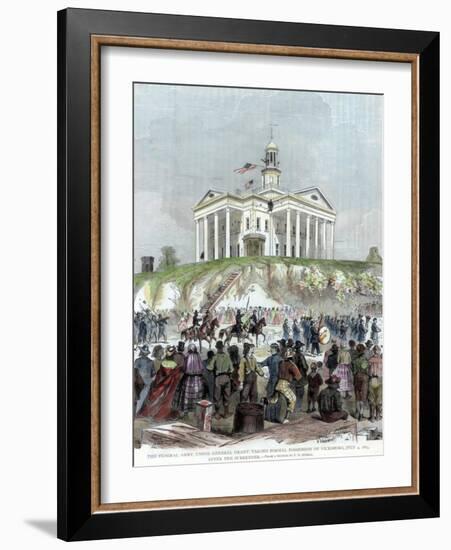 Capture of Vicksburg, Mississippi, by the Union Army, American Civil War, 4 July 1863-Frederic B Schell-Framed Giclee Print