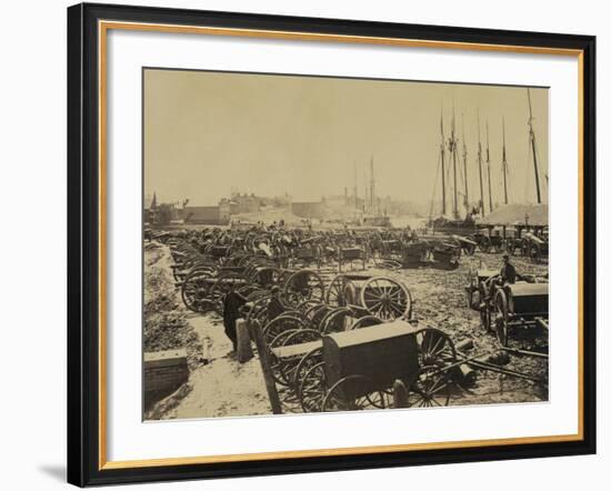 Captured Confederate Guns at Richmond, c.1865-Andrew J^ Johnson-Framed Photo