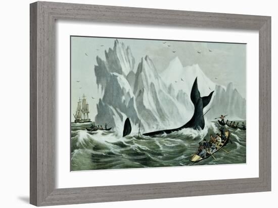 Capturing the Whale-Currier & Ives-Framed Giclee Print