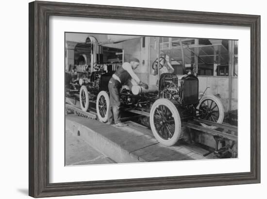 Car Assembly in Detroit Factory-null-Framed Art Print