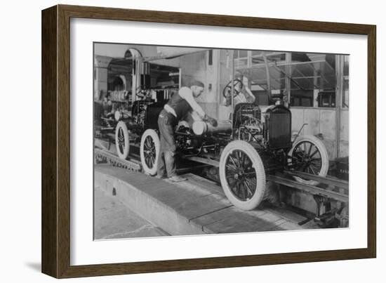 Car Assembly in Detroit Factory-null-Framed Art Print