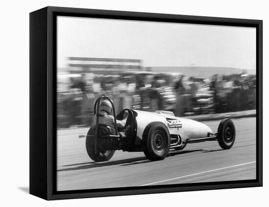 Car Competing in a National Hot Rod Association Drag Race-Allan Grant-Framed Premier Image Canvas