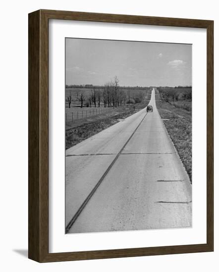 Car Driving Down Country Road-Alfred Eisenstaedt-Framed Photographic Print