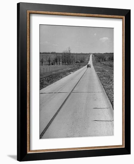 Car Driving Down Country Road-Alfred Eisenstaedt-Framed Photographic Print